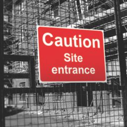 Essentials  "Caution Site Entrance" Sign 450mm x 600mm