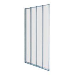 Aqualux Framed Polished Silver 4 Fold Bathscreen 840mm x 1400mm