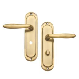 Designer Levers Mocho  Fire Rated Lever Bathroom Door Handle Pair Antique Brass