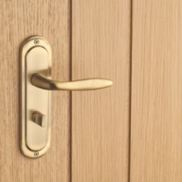 Designer Levers Mocho  Fire Rated Lever Bathroom Door Handle Pair Antique Brass