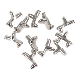 Essentials MDF Round Shelf Supports Silver 20 Pack