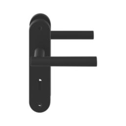 Cooke & Lewis Asker Lever on Backplate Lockable Handle Pair Matt Black
