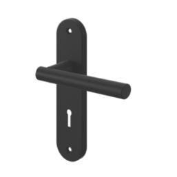 Cooke & Lewis Asker Lever on Backplate Lockable Handle Pair Matt Black