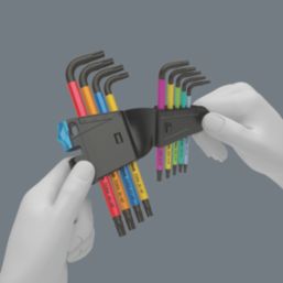 Wera 967/9 TX Multicolour HF 1 Metric & TX Long L-Key Set 9 Pcs