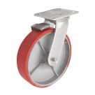 Essentials Industrial Braked Swivel Castor 200mm Red