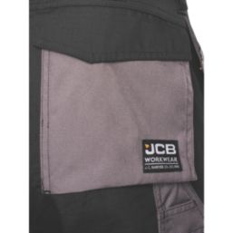 JCB Trade Plus Rip-Stop Work Trousers Black/Grey 40" W 32" L