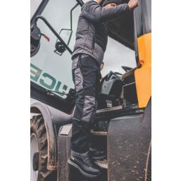 JCB Trade Plus Rip-Stop Work Trousers Black/Grey 40" W 32" L