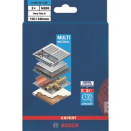 Bosch Expert N880 Metal Fleece Pads 140mm x 115mm Red 2 Pack