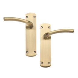 Designer Levers Goodrich Fire Rated Latch Lever Door Handle Pair Antique Brass