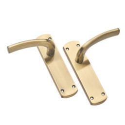 Designer Levers Goodrich Fire Rated Latch Lever Door Handle Pair Antique Brass