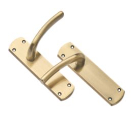 Designer Levers Goodrich Fire Rated Latch Lever Door Handle Pair Antique Brass