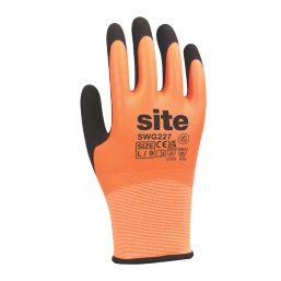 Site SWG227 Thermal Waterproof Gloves Orange / Black Large