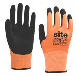 Site  Thermal Waterproof Gloves Orange/Black Large