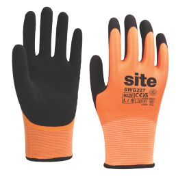 Site SWG227 Thermal Waterproof Gloves Orange / Black Large