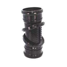 FloPlast  Push-Fit 0-90° Double Socket Adjustable Bend Black 110mm