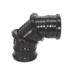 FloPlast  Push-Fit 0-90° Double Socket Adjustable Bend Black 110mm