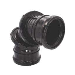 FloPlast  Push-Fit 0-90° Double Socket Adjustable Bend Black 110mm