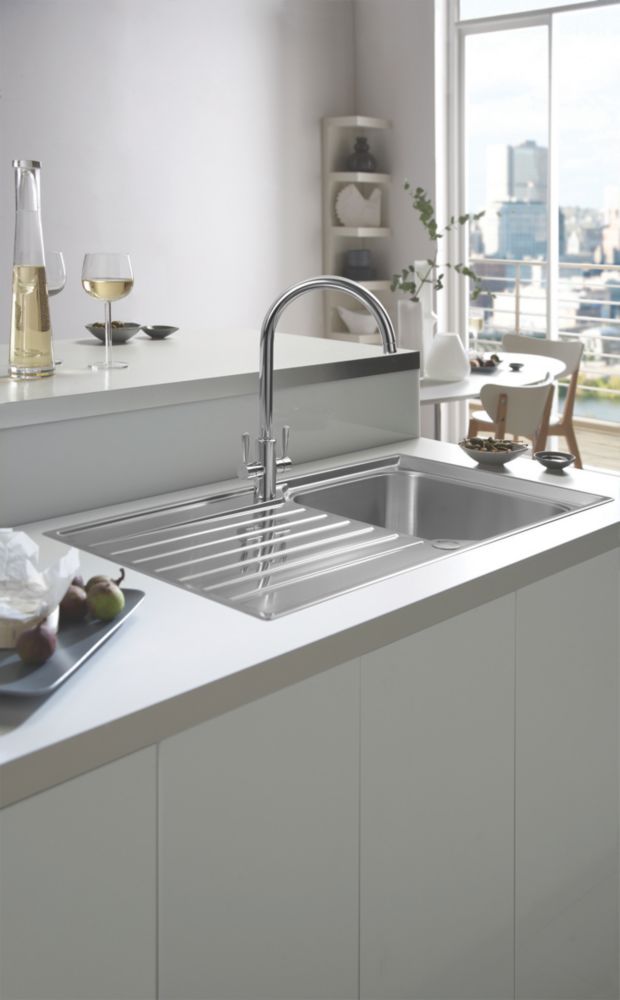 Franke Ascona Sink-Mounted Mono Mixer Kitchen Tap Chrome - Screwfix