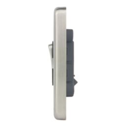 Hager Sollysta WRPS3PIBSB 10A 1-Gang 3-Pole Isolator Switch Brushed Steel  with Black Inserts