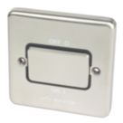 Hager Sollysta WRPS3PIBSB 10A 1-Gang 3-Pole Isolator Switch Brushed Steel  with Black Inserts