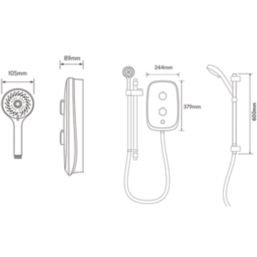 Aqualisa eSense Arctic White 9.5kW  Electric Shower
