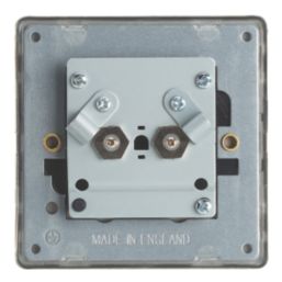 Contactum Lyric 2-Gang F-Type Satellite Socket Brushed Brass with Black Inserts