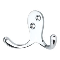 Essentials Double Hooks Polished Chrome 45mm 5 Pack