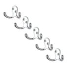 Essentials Double Hooks Polished Chrome 45mm 5 Pack