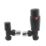 ETAL Danva 15mm x 1/2" Satin Black Angled & L/S Modern Thermostatic Radiator Valve & Lockshield