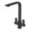 ETAL Stroud Twin Lever Kitchen Mixer Tap Matt Black