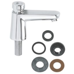 Grohe Euroeco Cosmopolitan CT Chrome 100mm Self-Closing Mono Basin Pillar Tap