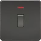 Knightsbridge  20A 1-Gang DP Control Switch Matt Black with LED