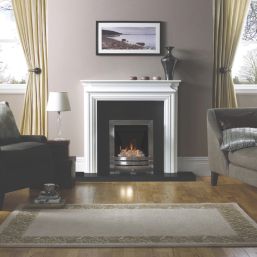 Focal Point Lulworth Stainless Steel Rotary Control Inset Gas Multiflue Fire 480mm x 108mm x 585mm