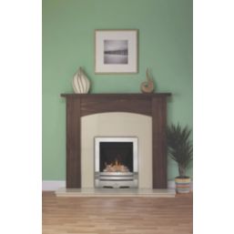 Focal Point Lulworth Stainless Steel Rotary Control Inset Gas Multiflue Fire 480mm x 108mm x 585mm