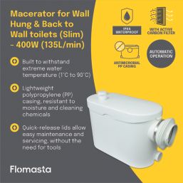 Flomasta  Macerator WC & Bathroom (Slim)  400W 220-240V