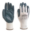 Site  Nitrile Coated Gloves White/Blue Large