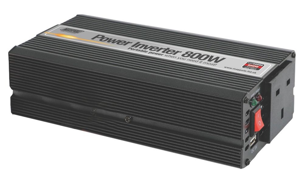 Maypole 800W 12V to 230V Power Inverter + Type A USB Charger Screwfix