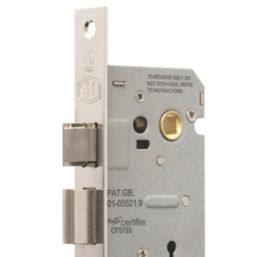 Smith & Locke Fire Rated  3 Lever Polished Chrome Architectural Sash Lock 76mm Case - 57mm Backset