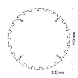Erbauer  Wood TCT Saw Blade 190mm x 30mm 24T