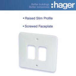 Hager Sollysta WMGP2 2-Module Grid Faceplate White