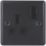 British General  Black 13A 1-Gang DP Switched Metal Clad Socket  with Colour-Matched Inserts