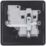 British General  Black 13A 1-Gang DP Switched Metal Clad Socket  with Colour-Matched Inserts