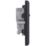 British General  Black 13A 1-Gang DP Switched Metal Clad Socket  with Colour-Matched Inserts