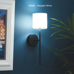 UME  Multi Colour Rechargeable LED Black Wall Lights with Drum Shade 4.9W 200lm 2 Pack