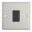 Contactum iConic 13A Unswitched Fused Spur  Brushed Steel with Black Inserts