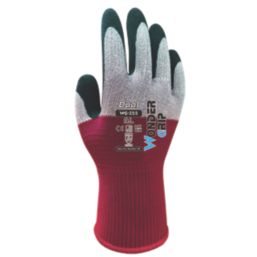 Wonder Grip WG-355 Dual  General Handling Gloves Maroon/Grey Large
