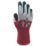 Wonder Grip WG-355 Dual  General Handling Gloves Maroon/Grey Large