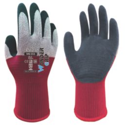 Wonder Grip WG-355 Dual  General Handling Gloves Maroon/Grey Large
