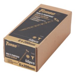 Turbo TX  TX Double-Countersunk  Multipurpose Screws 6mm x 200mm 50 Pack