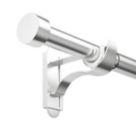 Rothley Brushed Stainless Steel Extendable Curtain Pole w/ Stud Finials 28mm x 71-120cm